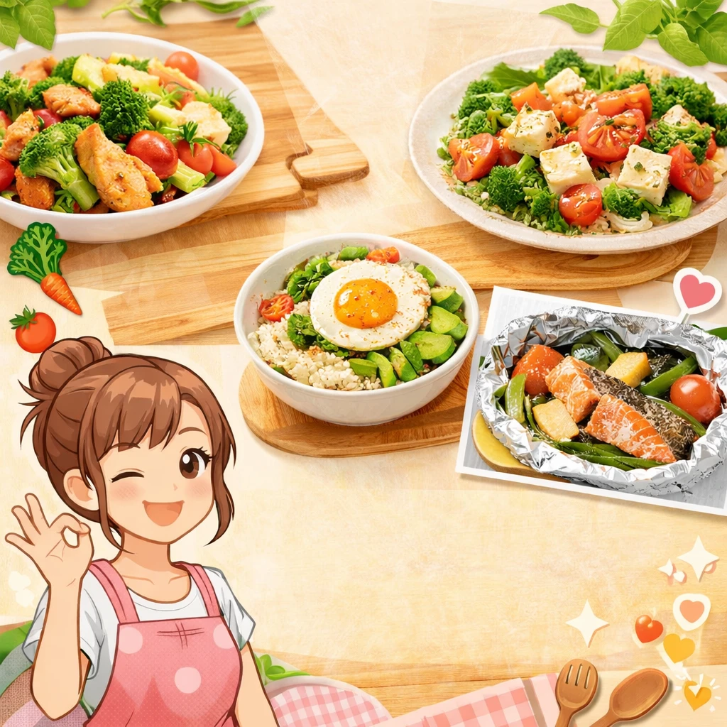 一人暮らし女性向け簡単ヘルシーレシピ集|忙しくても美味しく健康的な食生活を!